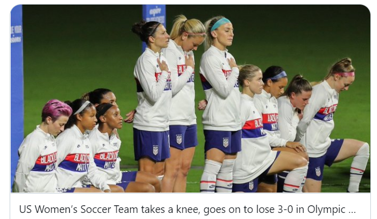 Dinesh D'Souza tweet womens Olympic team kneels loses