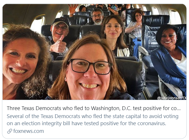 Maskless Vaccinated Dems on Flight to DC - Fox News Screen grab