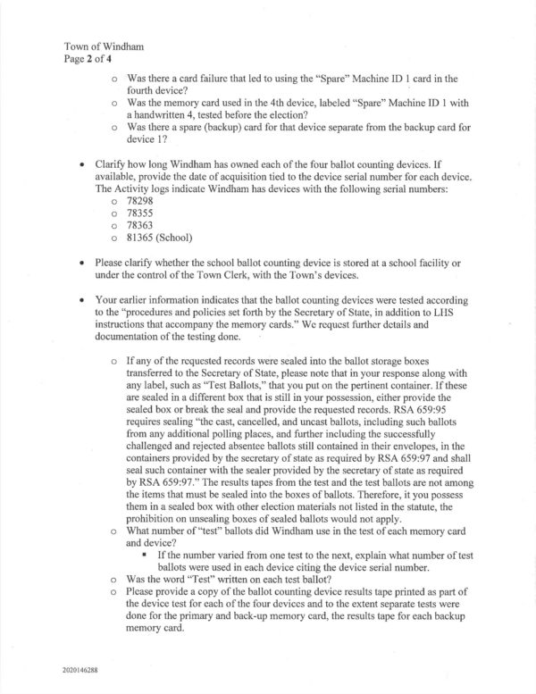 09.01.2021 Pg 2 Letter to Town of Windham Follow-up Questions - from State-