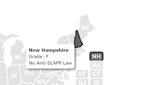 NH has no Anti-slapp law