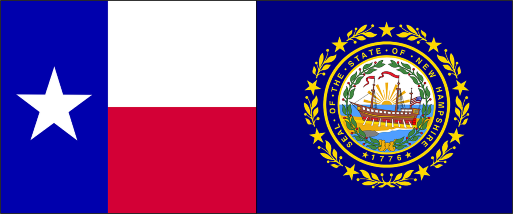 Texas New Hampshire Flags
