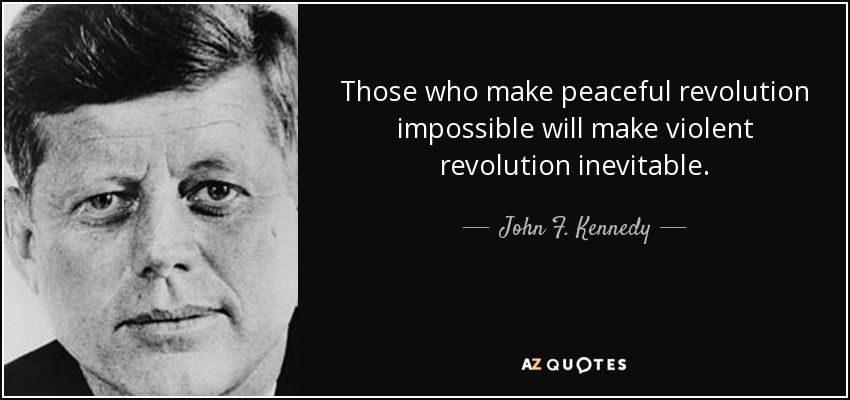 jfk peaceful and violent revolutions