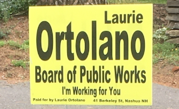 Laurie Ortolano campaign sign