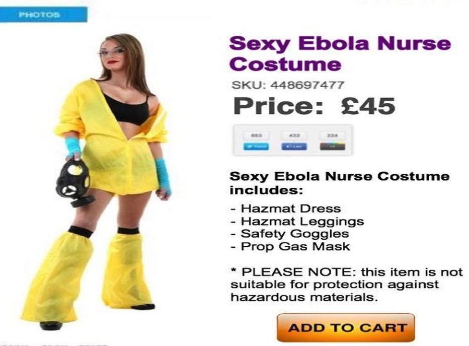Sexy ebola nurse costume on sale