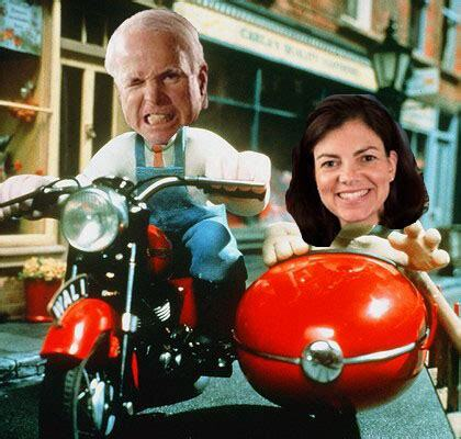 Ayotte in sidecar of McCain motorcycle