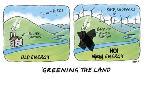 Greening the land green energy cartoon