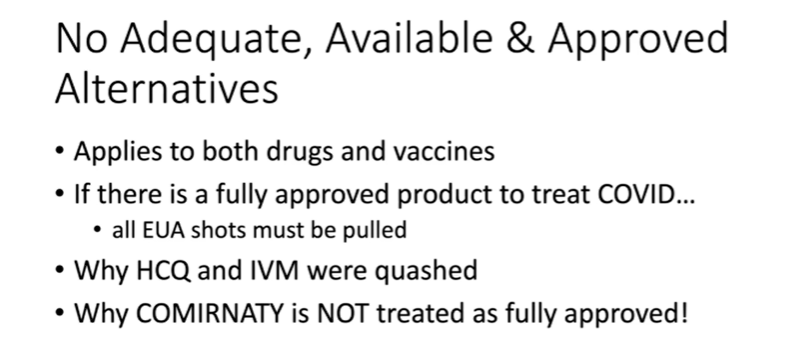 Alix Mayer slide - Adequate Available Approved Alternatives