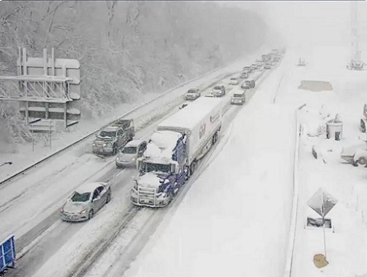 Virginia DOT image of I-95 crash and snow