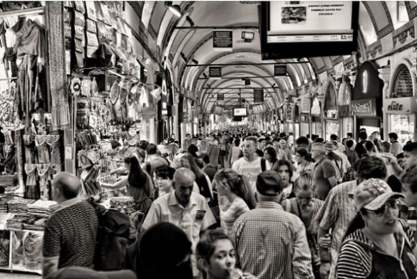 Grayscale Photo of People at Market by Danilo Ugaddan Pexels Free to use