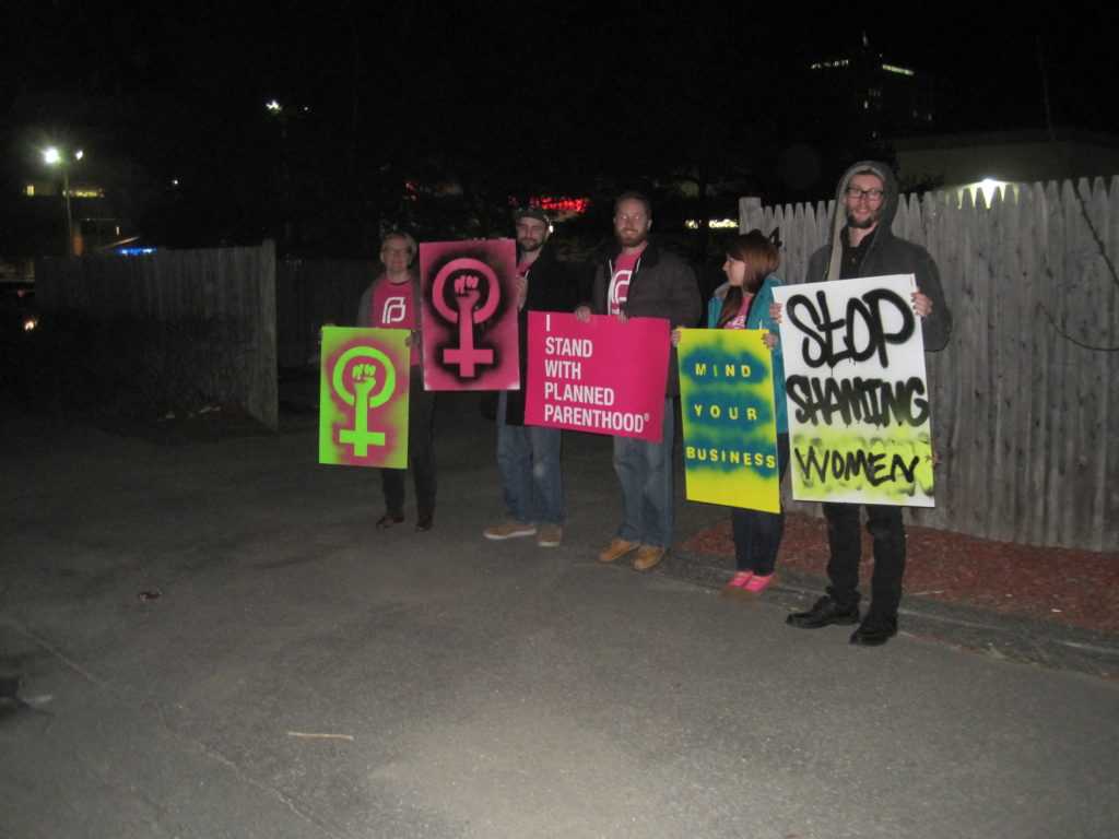 Counterprotesters at Planned Parenthood