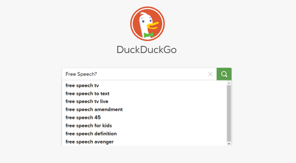 DuckDuckGo free speech