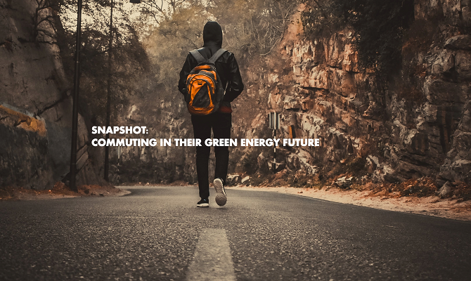 Walking road green energy commuting