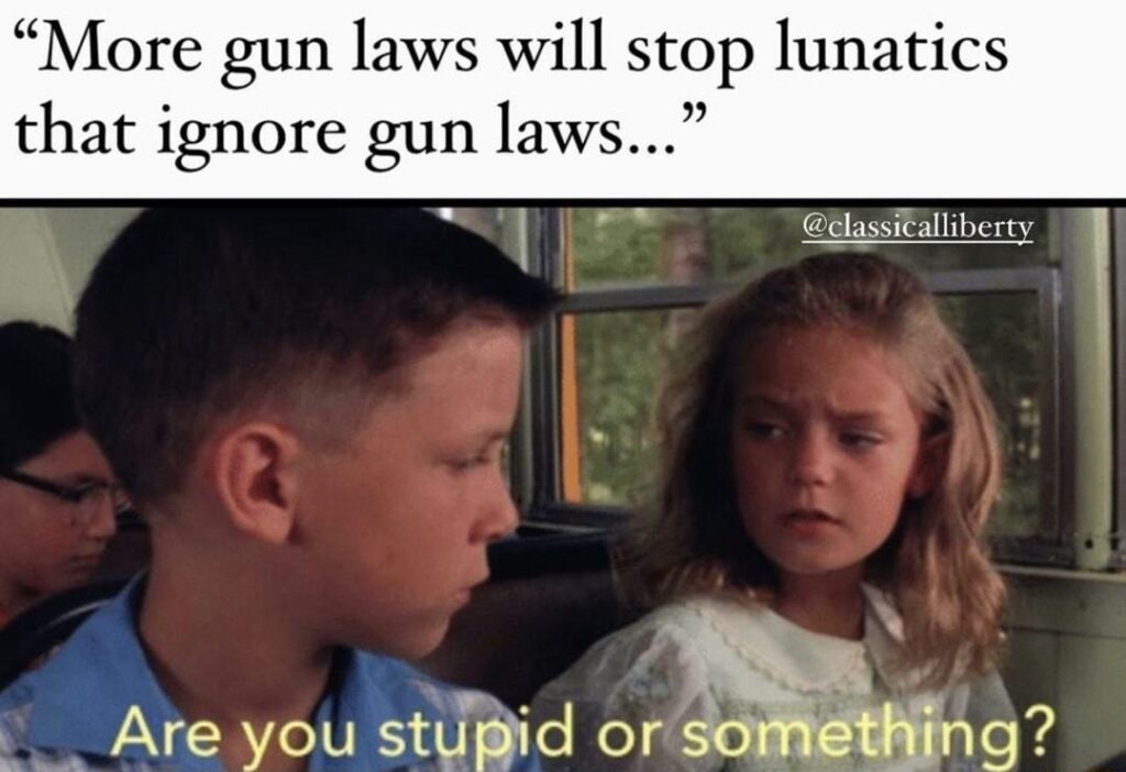Gun laws are you stupid or something.