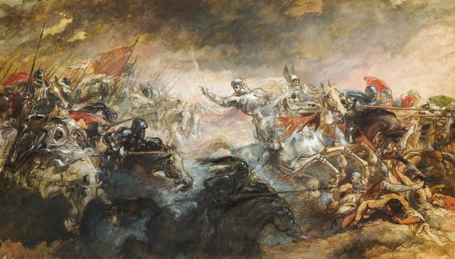 knights painting war Photo by Birmingham Museums Trust on Unsplash