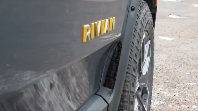 Rivian EV truck screen grab