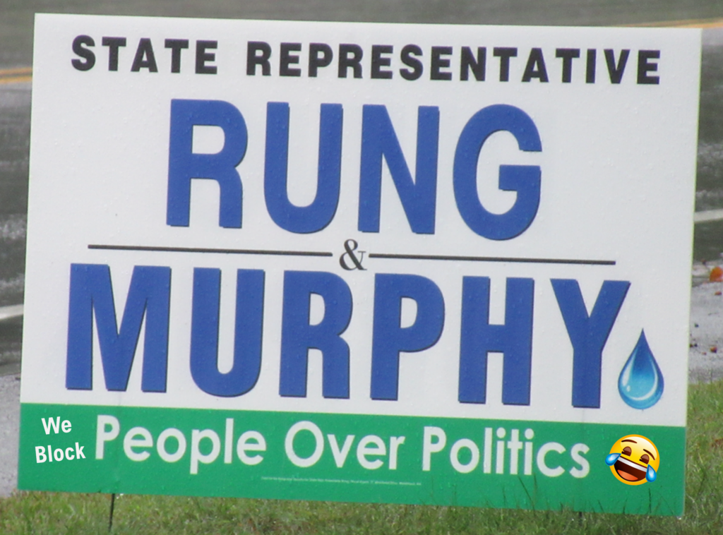 Rung and Murphy Yard sign people over politics modified