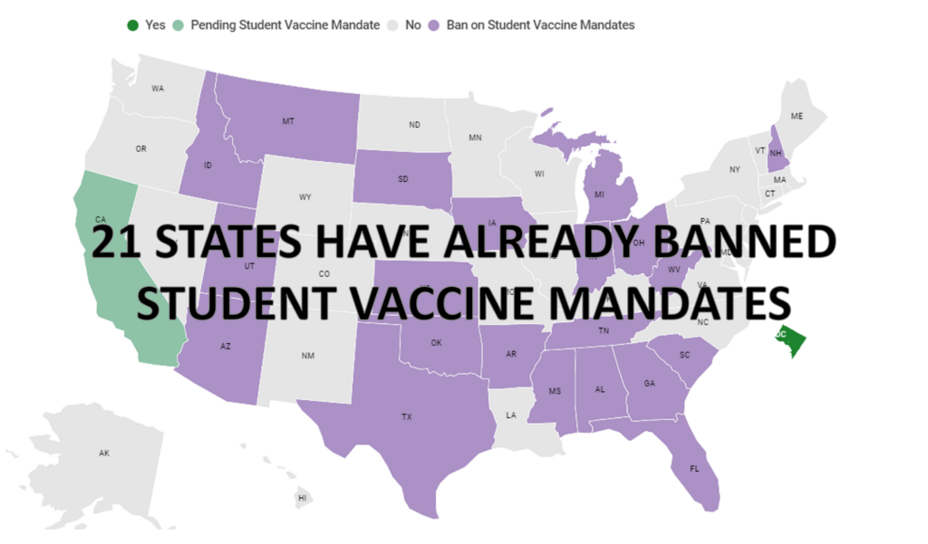 School vaccine mandate map FEATURED IMAGE WITH TEXT