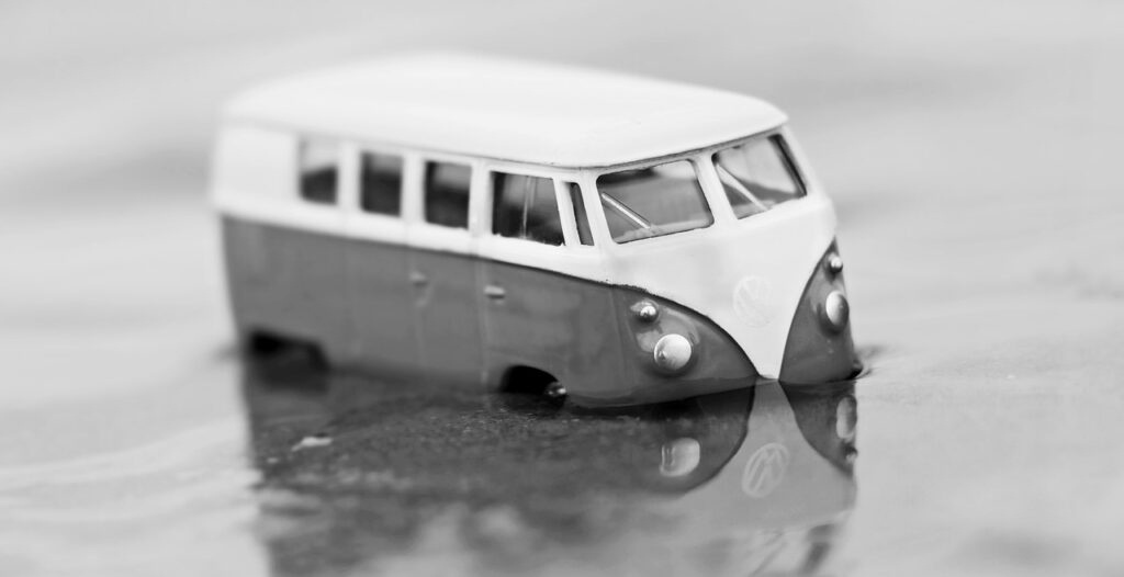 VW bus in the water Image by S. Hermann F. Richter from Pixabay