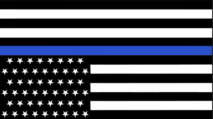 Thin Blue Line Flag upside down (distress)