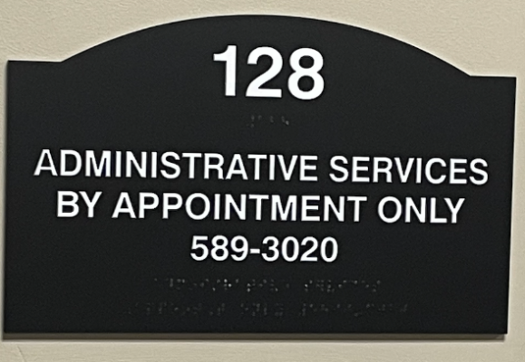 Admininstrative services sign