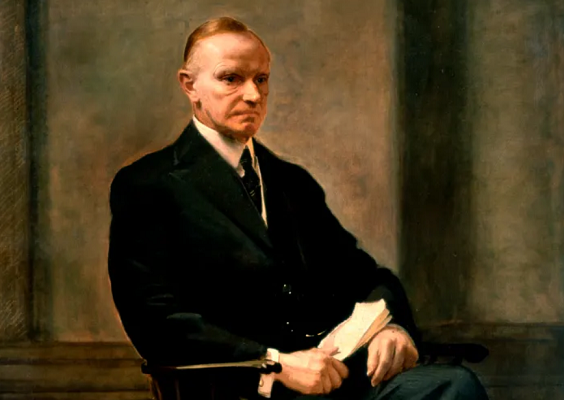 Calvin Coolidge Portrait - painting
