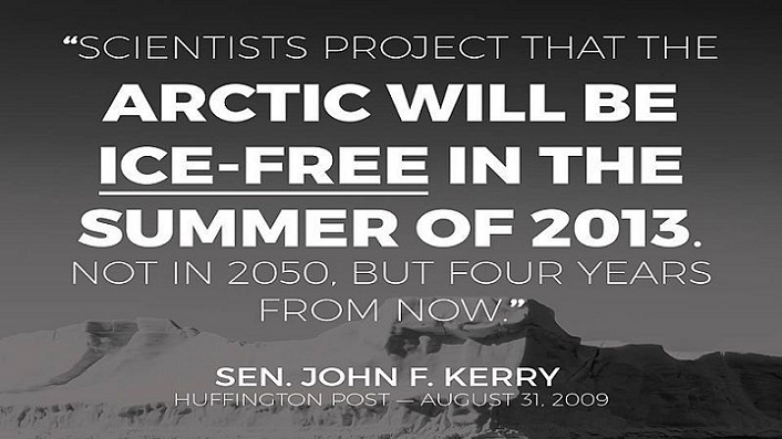john kerry ice free arctic in 4 years from 2009