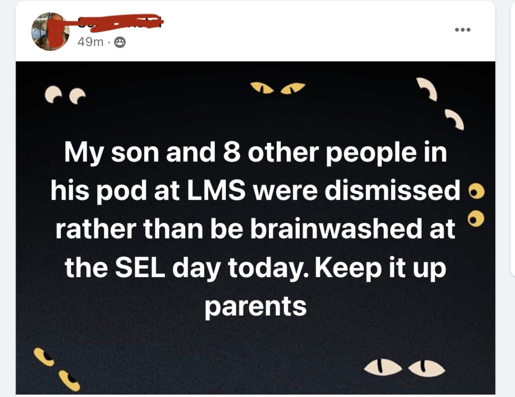 My son and 8 other people dismissed SEL brainwashed