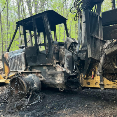 Arson logging equipment Chuck Rose Inc Webster NH