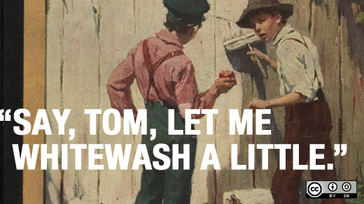 Tom Sawyer Fence Whitewash - OpenSource Image