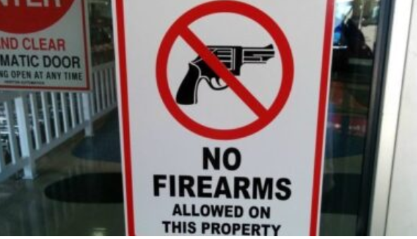 Gun Free Zone sign